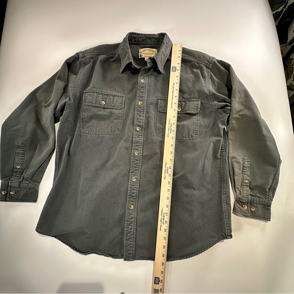 Scheels Sports Outfitters vintage cotton button up work shirt large olive green - Picture 8 of 10